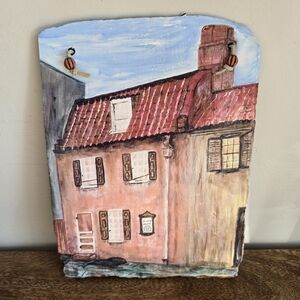 Hand Painted Roof Slate 100 - 200 Years Old Pre-Revolutionary Pink House Chas SC